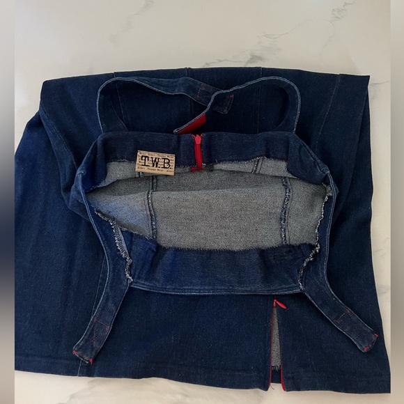 Vintage, Y2K maternity collection, fitted, stretch denim dress - Picture 13 of 16